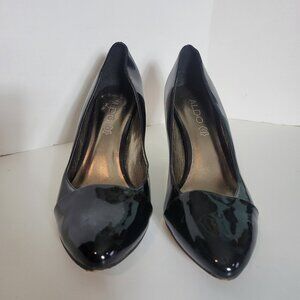 Aldo Womens Black Patent Leather Stiletto Heels Size 39 Pointed Toe